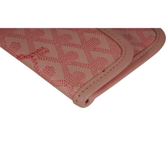 Goyard Pink Wallet Pouch Phone Case Travel Holder Sac File Card Snap Button - Picture 10 of 16